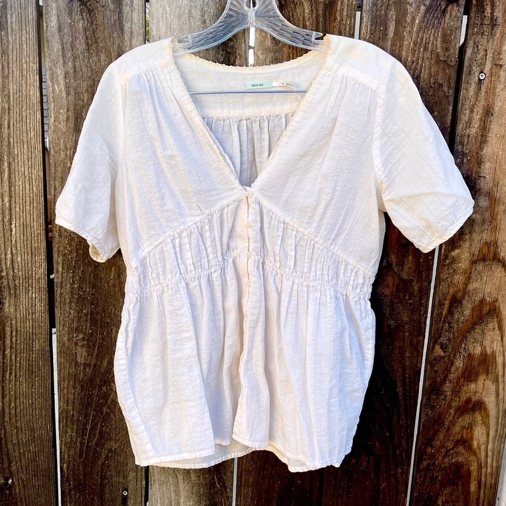 Cream Peasant Top